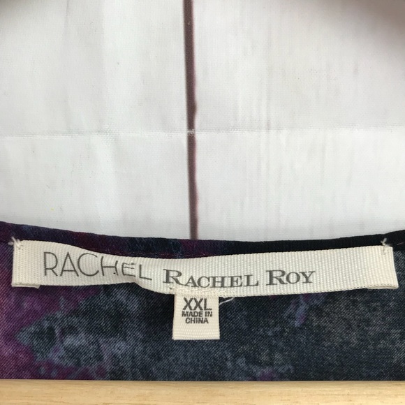 Rachel Roy Purple And Black Asimetrical Top XXL - Picture 3 of 4